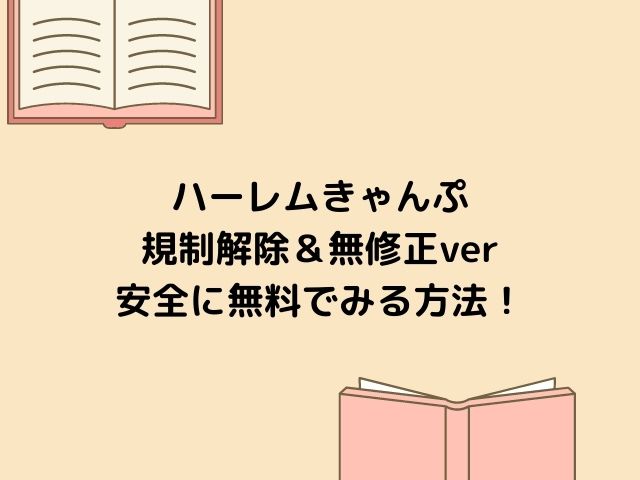 ハーレムきゃんぷ規制解除＆無修正verを安全に無料でみる方法！